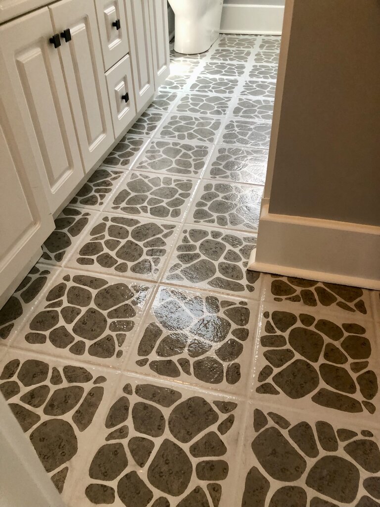 painted floor tiles